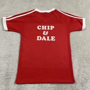 VTG Chip & Dale Shirt Mens S Red V Neck Raglan Striped Made USA 70s